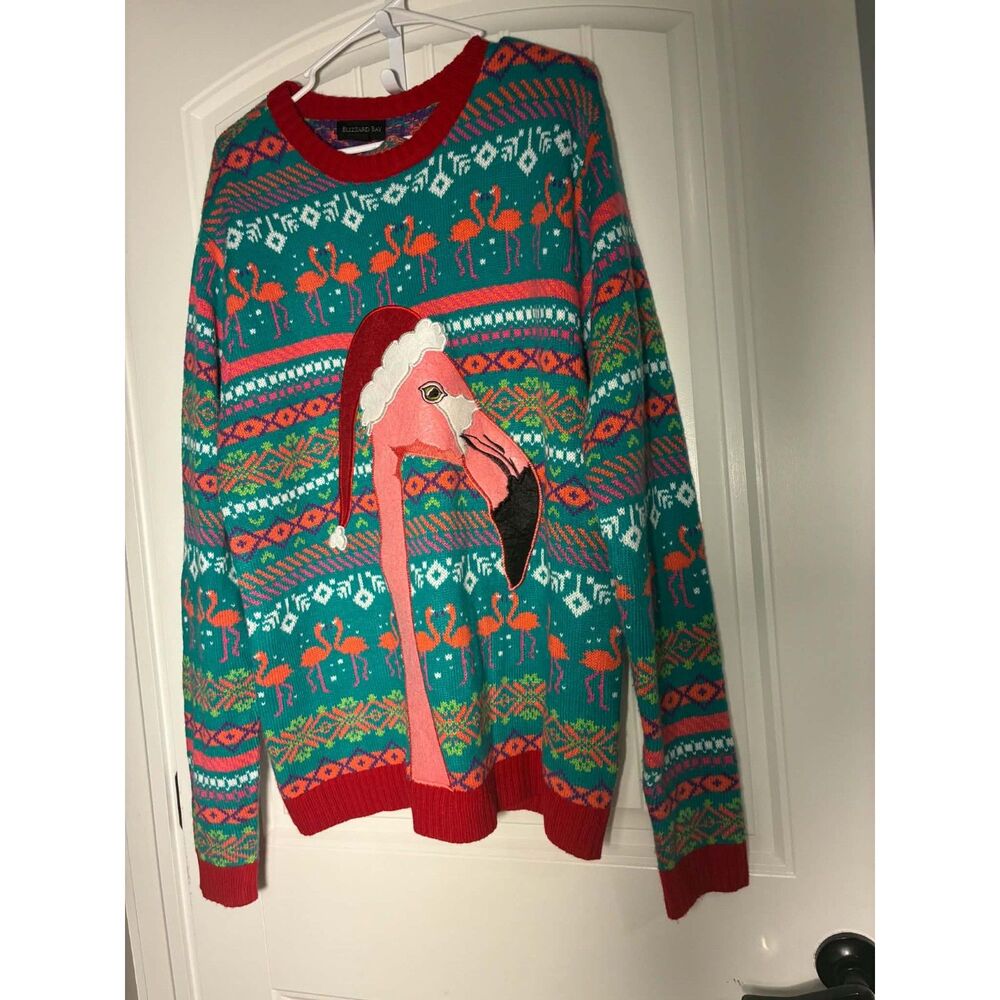 Blizzard Bay Flamingo Christmas Sweater XL Ladies